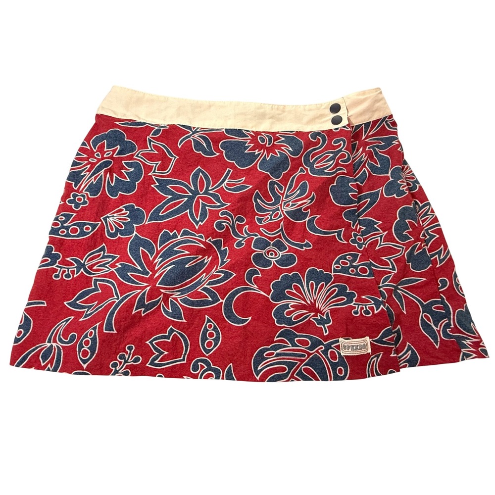 Speedo Floral Swim Skirt Red Blue Hibiscus Wrap Cover Up Large 709229
